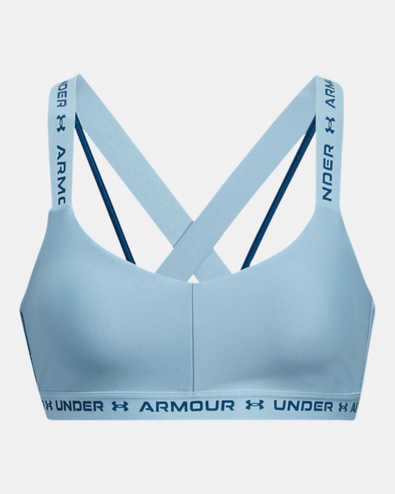Women's UA Crossback Low Sports Bra, Blue, pdpMainDesktop image number 10